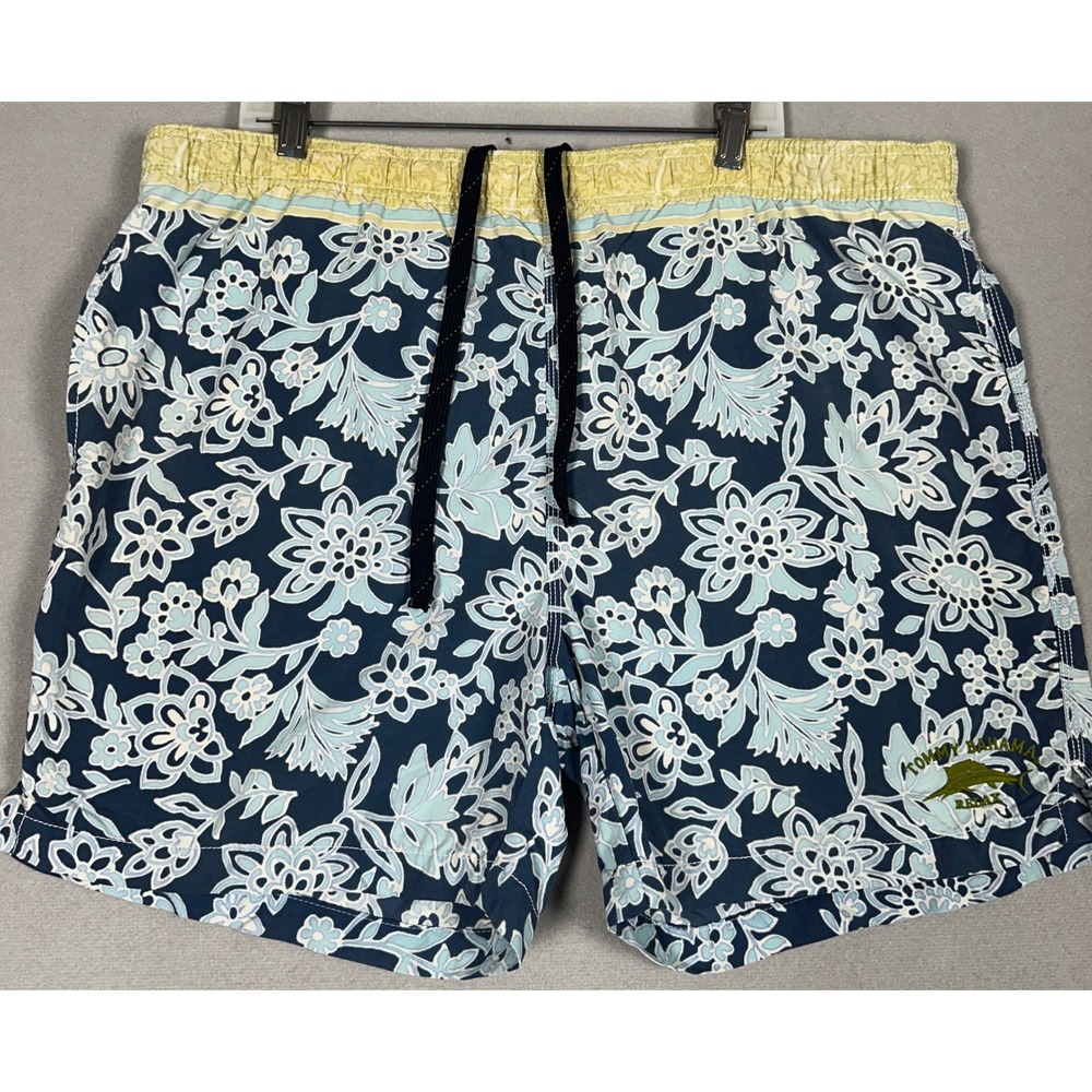 Tommy Bahama Swim Trunks Mens Large Relax Blue Floral Mesh Lined Board Shorts